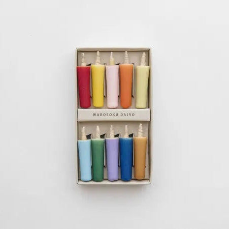 Daiyo_Japanese_Candle_Rice_Bran_Candle_Bean_Color_Assortment_Vivid